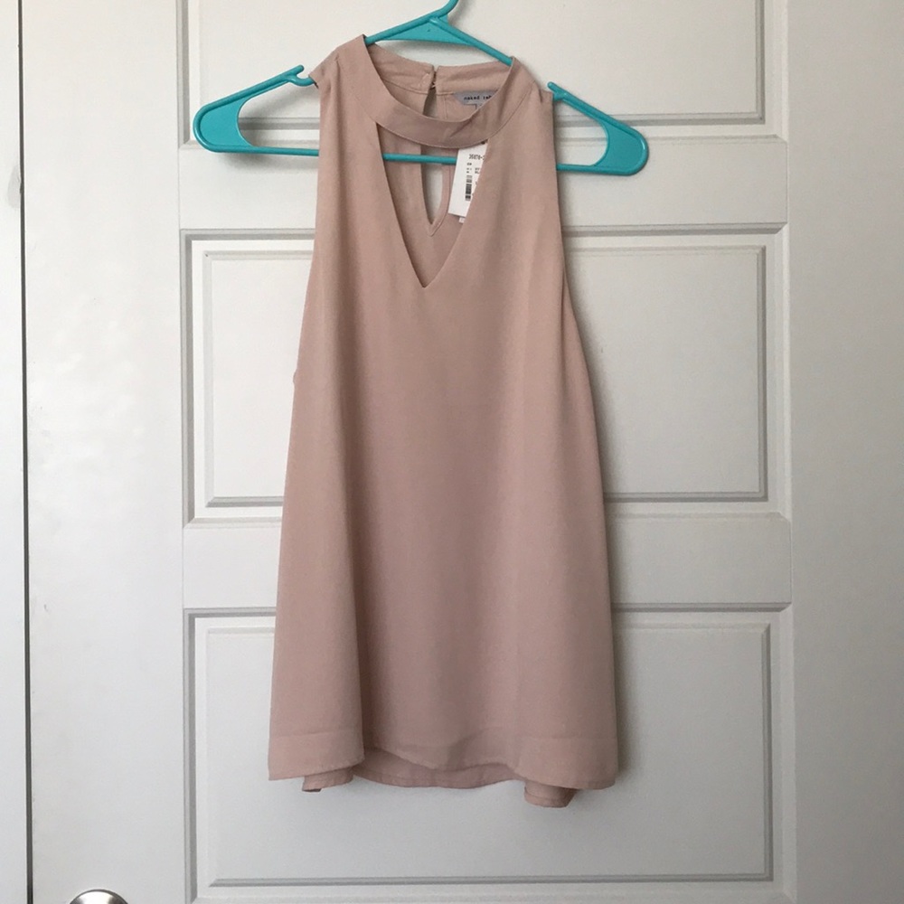 Blush pink naked zebra top
